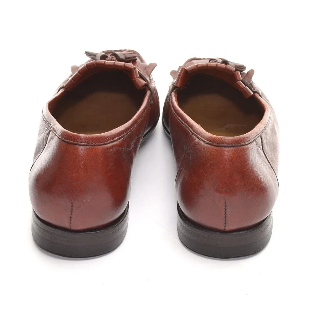 Men Santoni 1159 Brown Kiltie Tassel Loafers 9.5 D